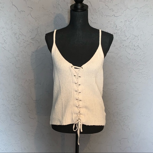 American Eagle Outfitters Tops - American Eagle Sweater Tank Top Size Large Cream